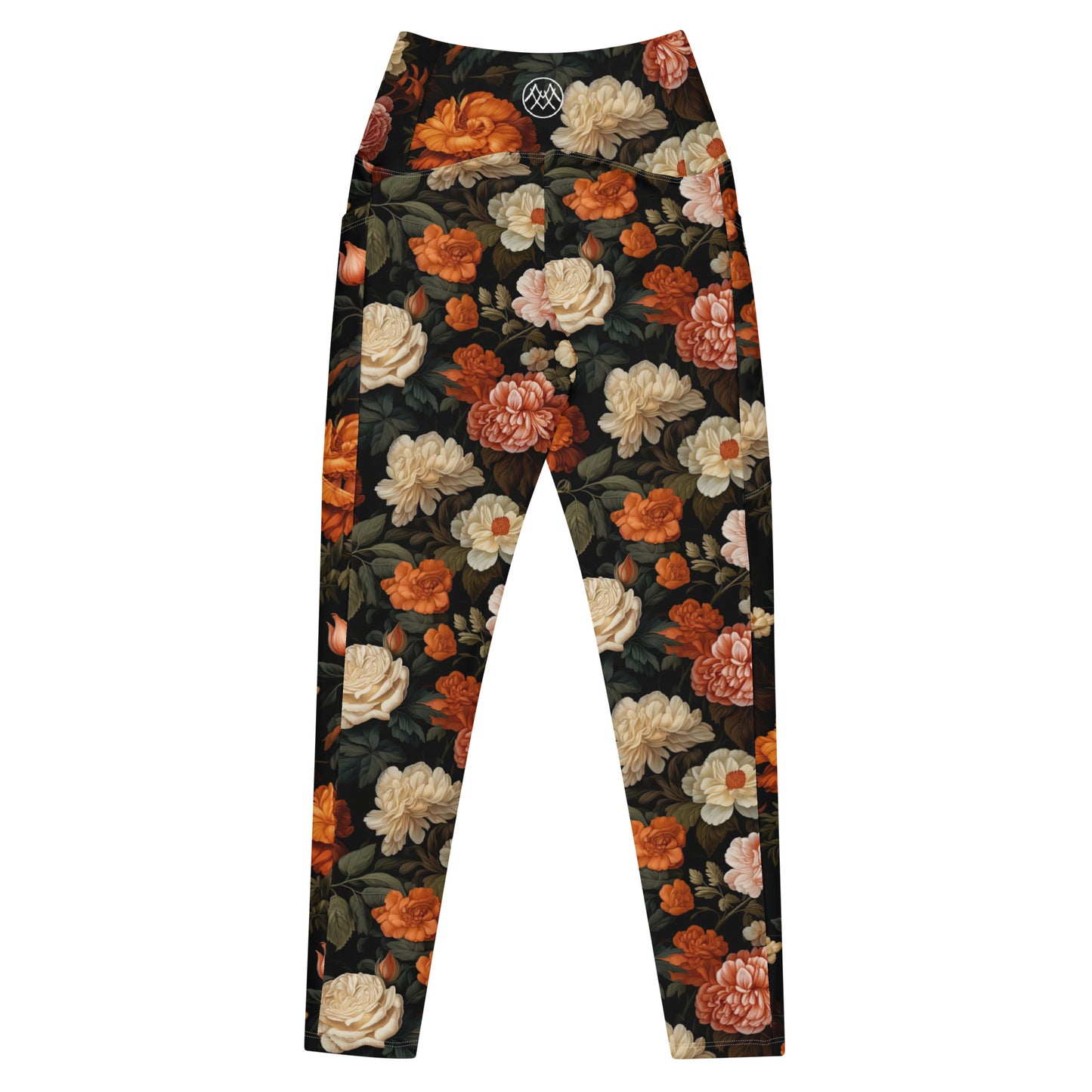 Crossover Leggings with Pockets: Fall Florals Collection in Jaxcy