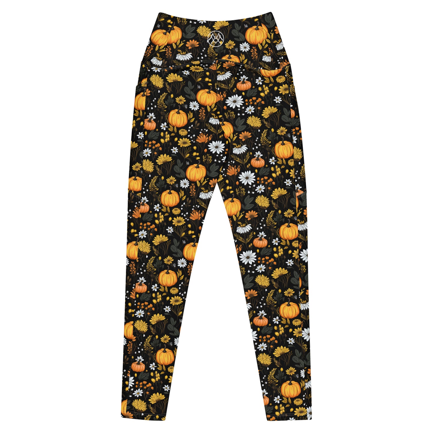 Crossover Leggings with Pockets: Fall Florals Collection in Jana