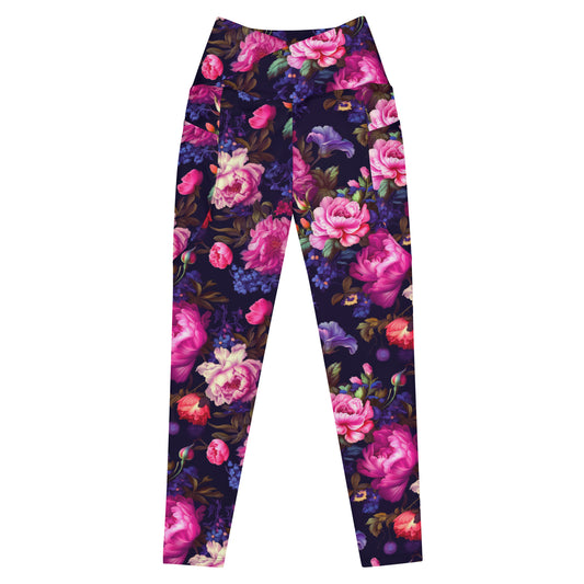 Crossover Leggings with Pockets: Royal Purples Collection in Heather