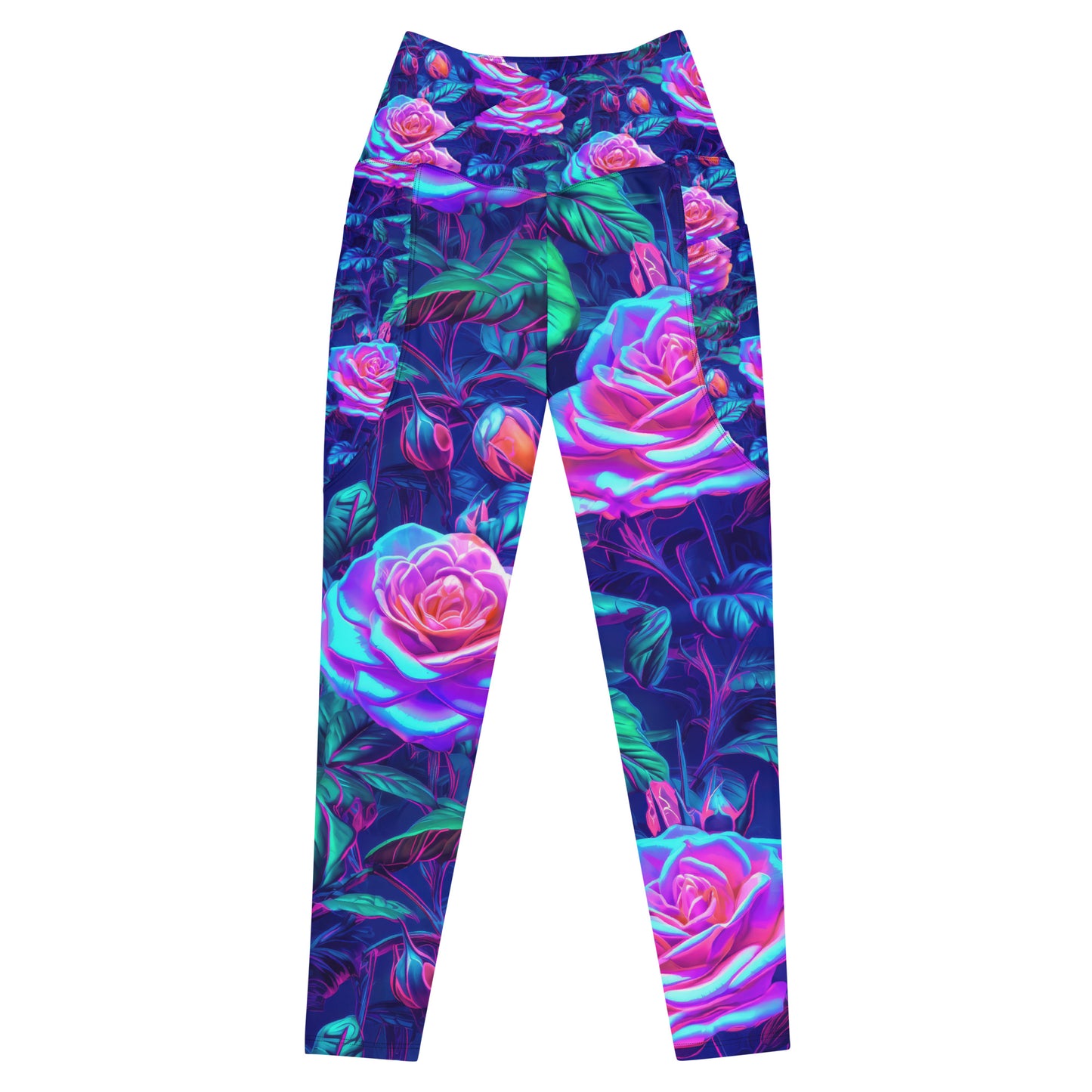 Crossover Leggings with Pockets: Royal Purples Collection in Hannah