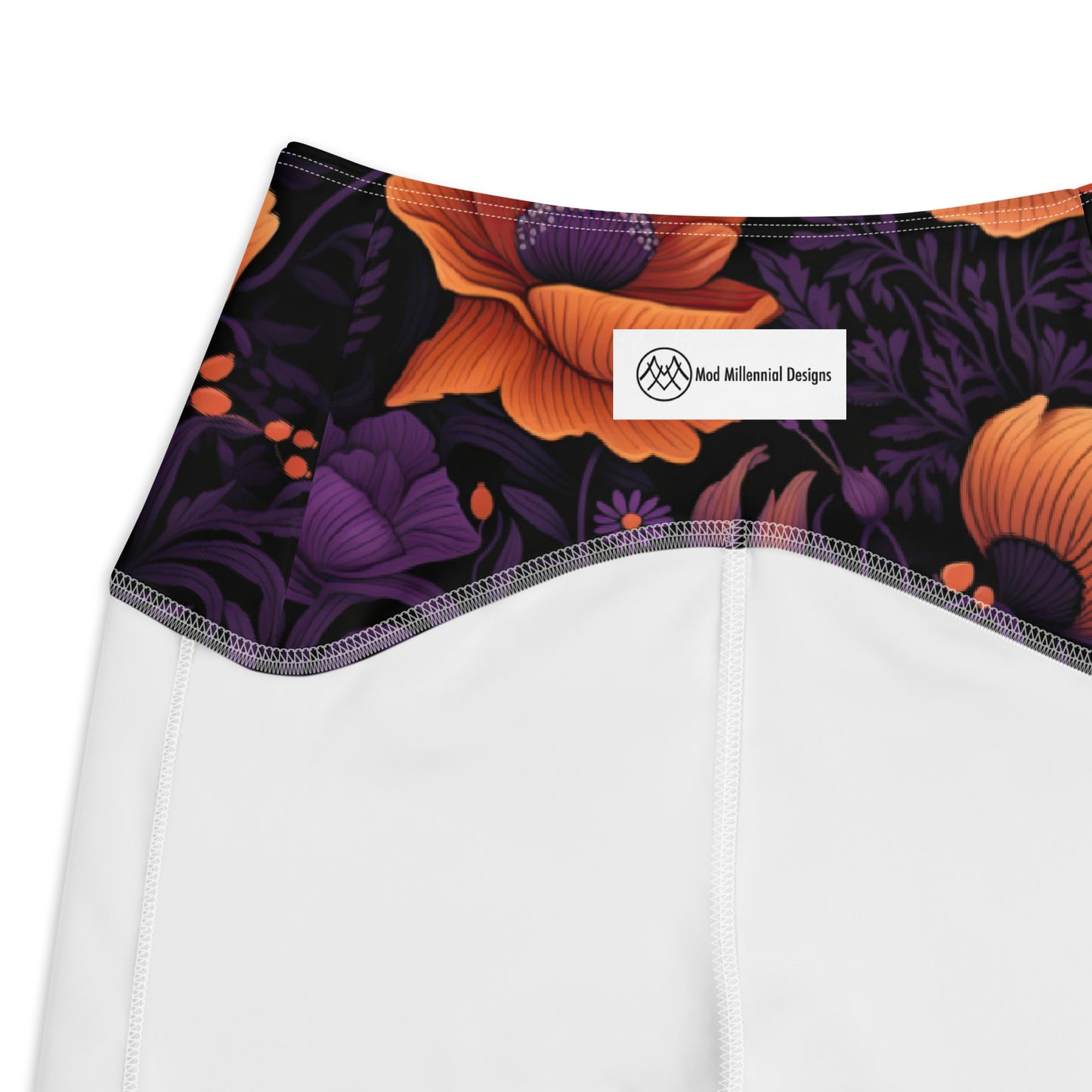 Crossover Leggings with Pockets: Fall Florals Collection in Jayne