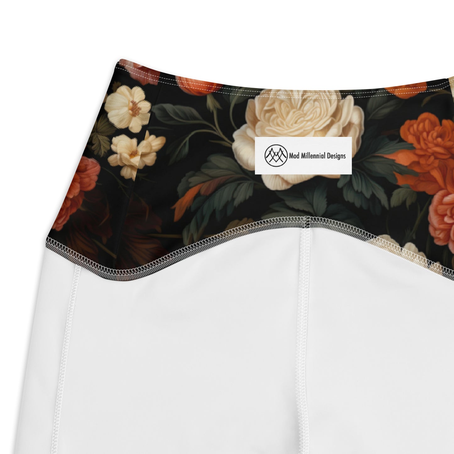 Crossover Leggings with Pockets: Fall Florals Collection in Jaxcy