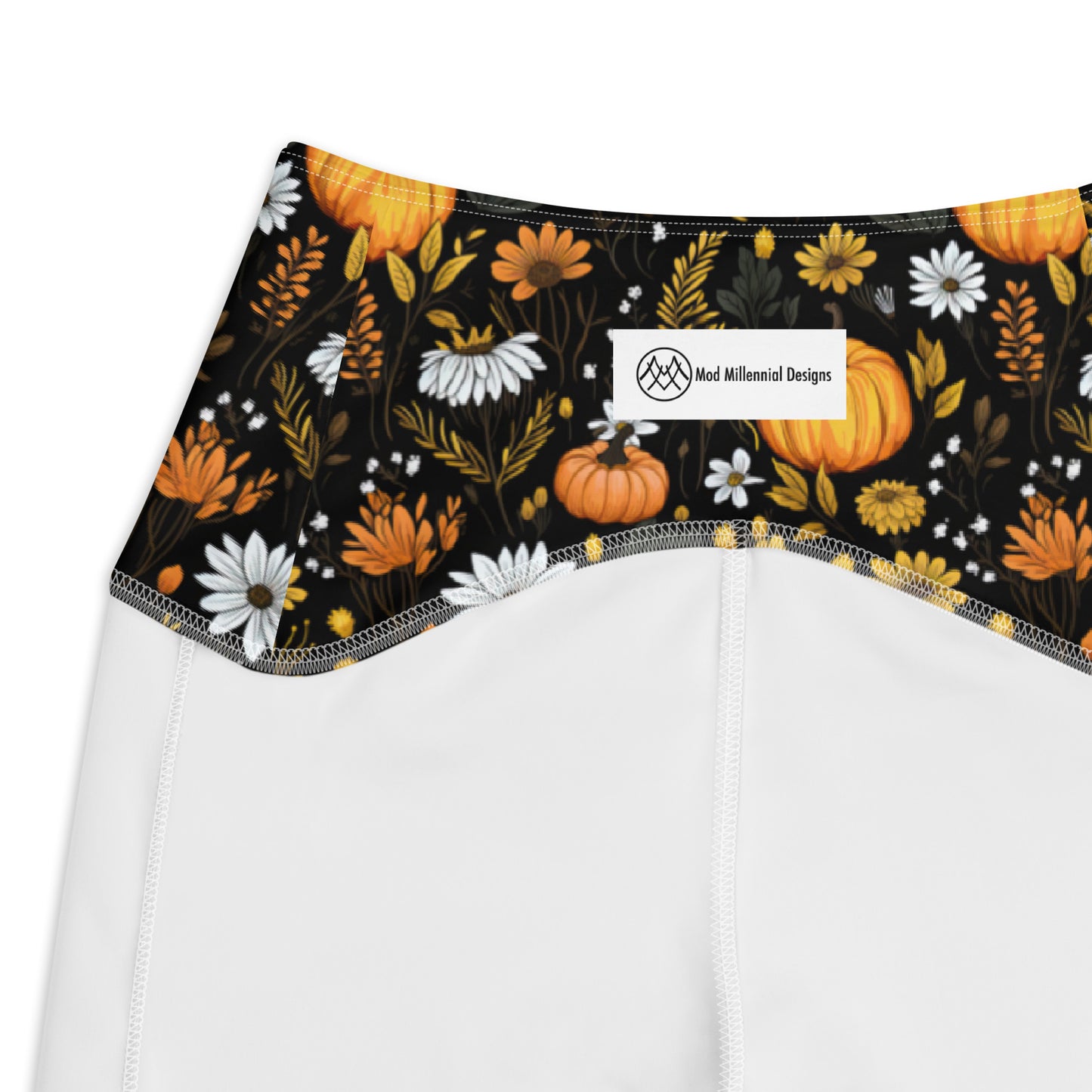 Crossover Leggings with Pockets: Fall Florals Collection in Jana