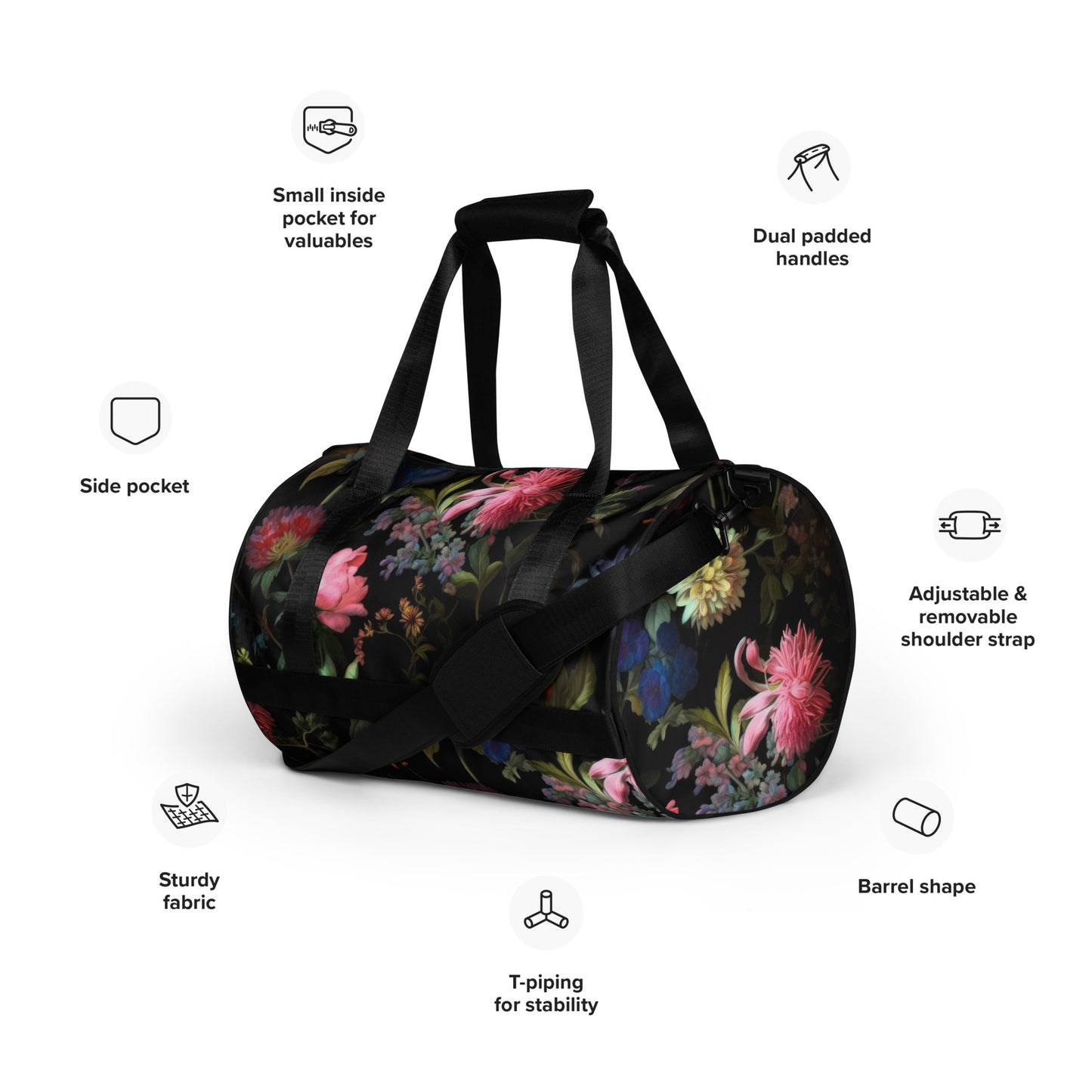 Gym Bag: Spring Blacks Collection in Maude