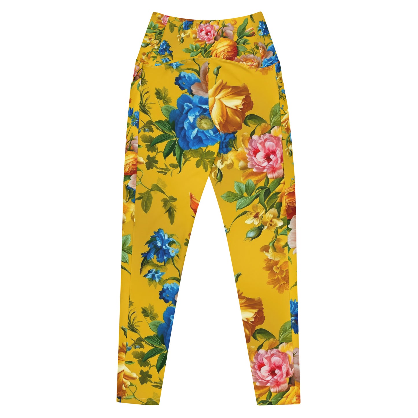 Athletic Leggings with Pockets: Sunshine Florals Collection in Ashley