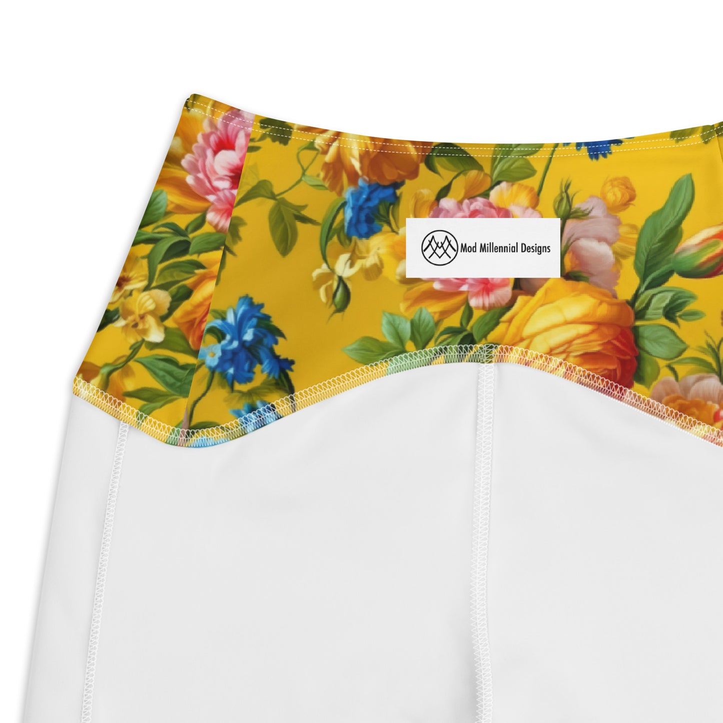 Athletic Leggings with Pockets: Sunshine Florals Collection in Ashley