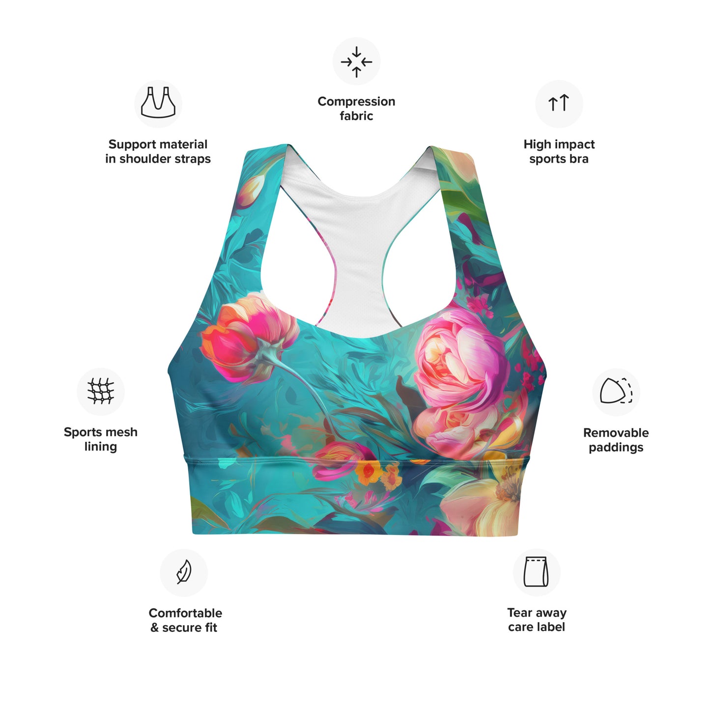 Sports Bra: Teal Mermaid Collection in Ariel