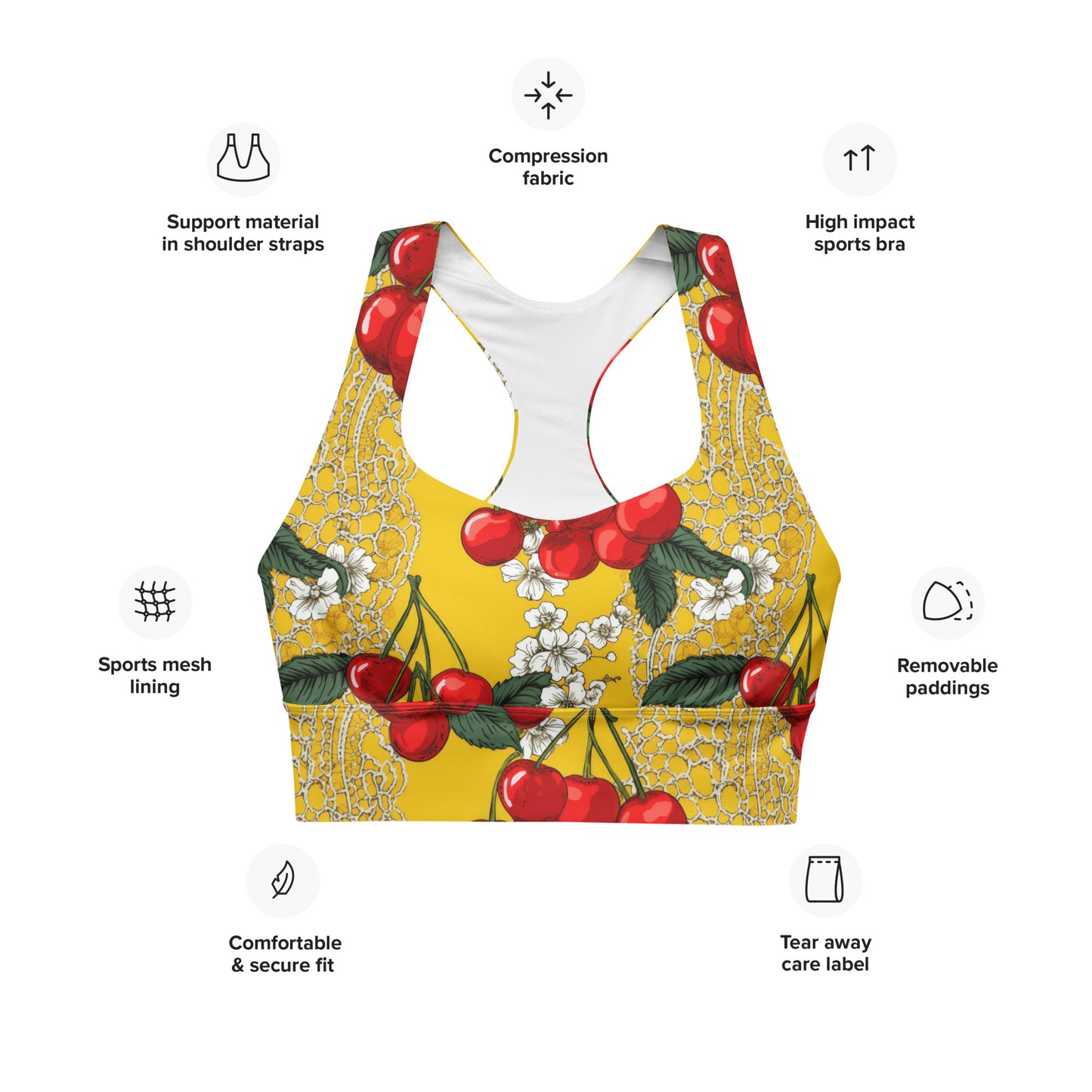 Sports Bra: Fruity Collection Cherries