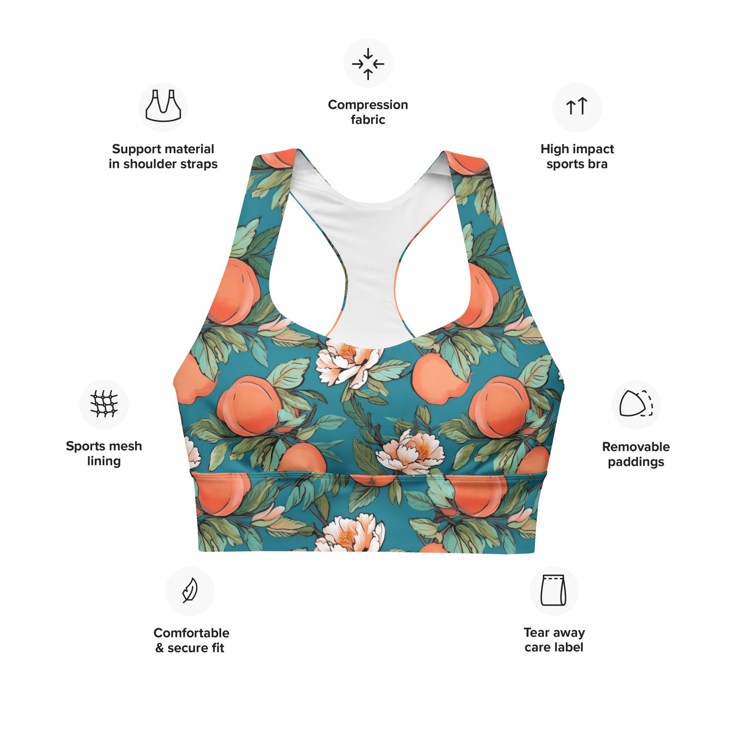 Sports Bra: Fruity Collection Peaches