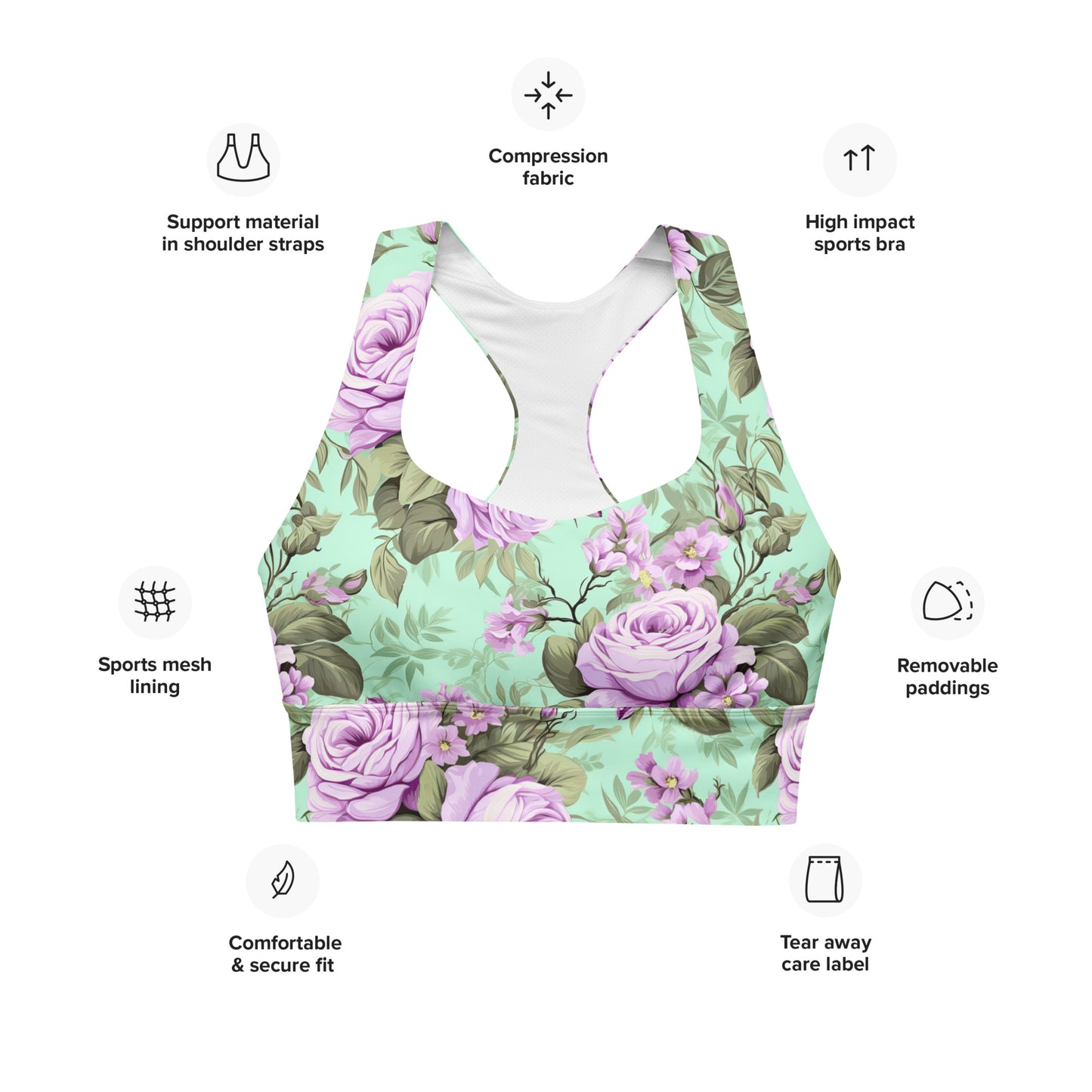 Sports Bra: Victorian Romance Collection in Ivy