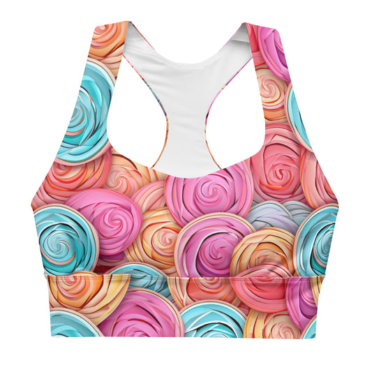 Sports Bra: Eat Cake Collection in Daphne