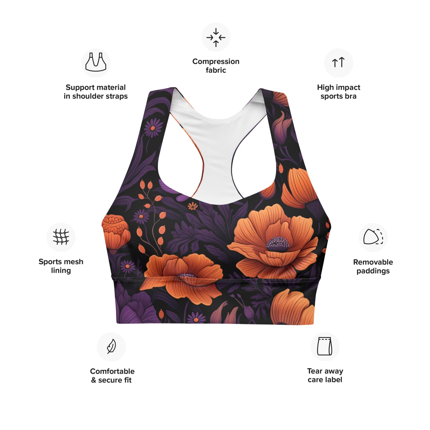 Sports Bra: Fall Florals Collection in Jayne