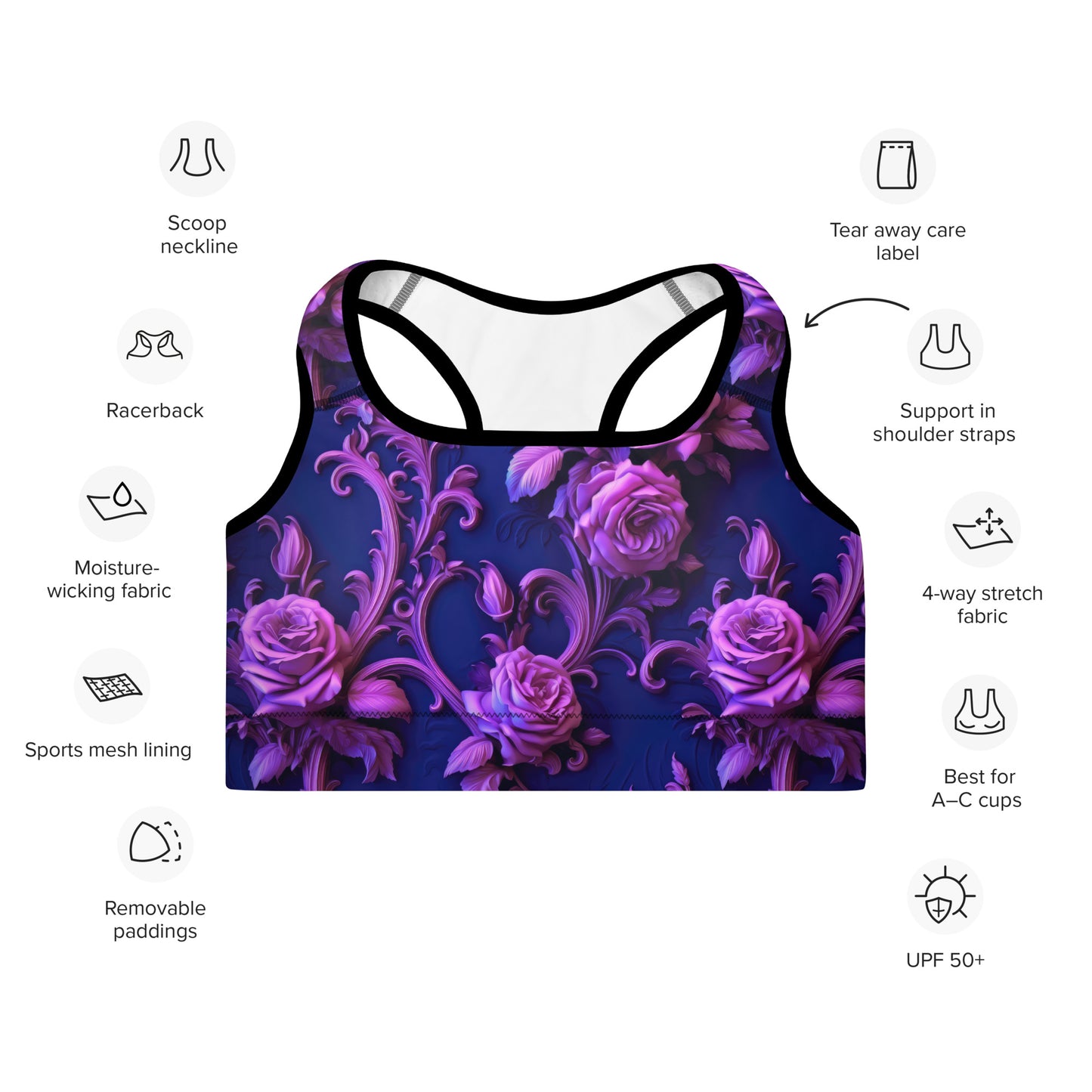 Sports Bra: Royal Purples Collection in Helen