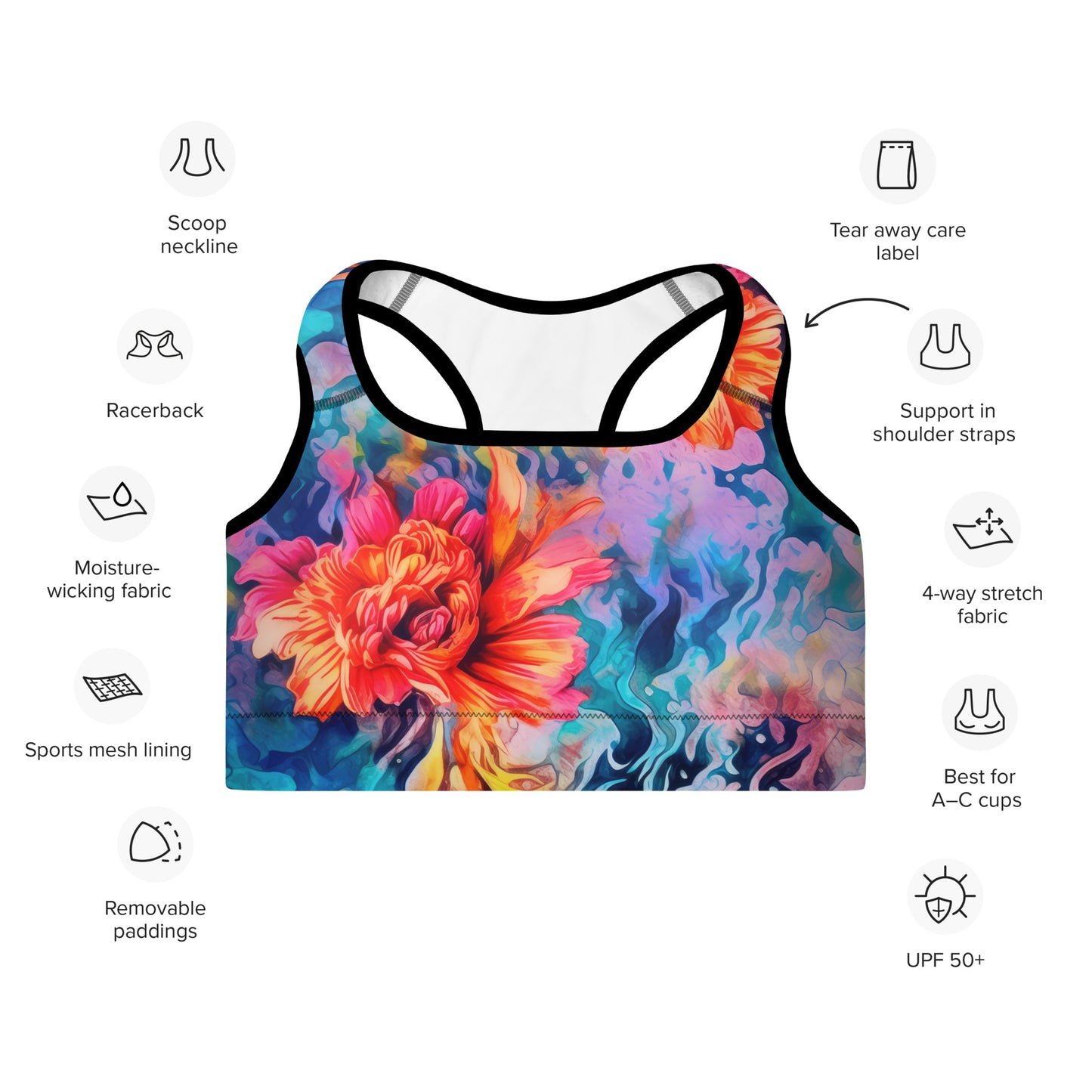 Sports Bra: Tie Dye Collection in Patsy