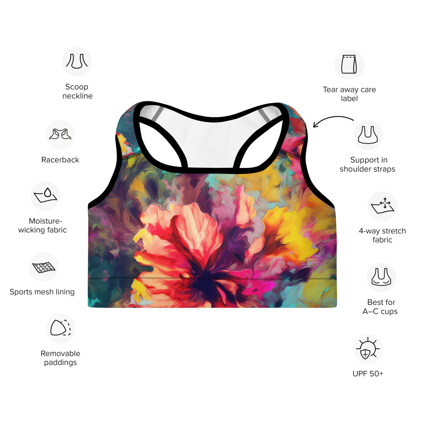 Sports Bra: Tie Dye Collection in Philomena