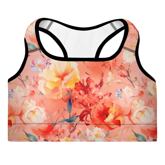 Sports Bra: Spring Queen Coral Collection Coral in Greta