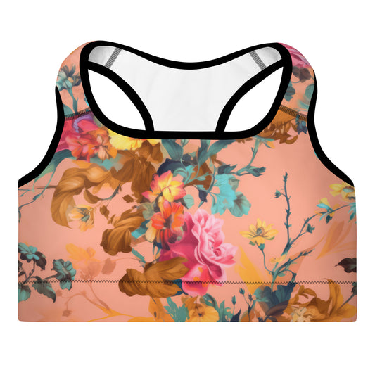 Sports Bra: Spring Queen Coral Collection in Ginger