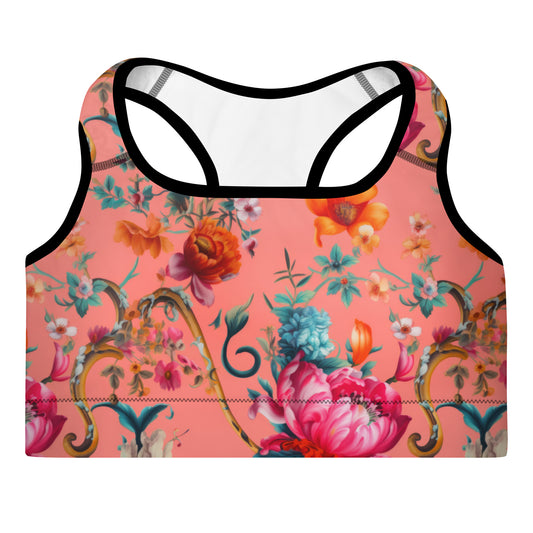 Sports Bra: Spring Queen Coral Collection in Genevieve