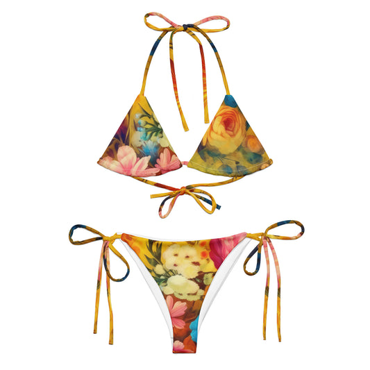 String Bikini: Sunshine Florals Collection in Aurora