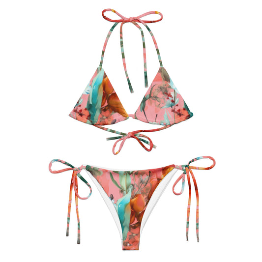 String Bikini: Spring Queen Coral Collection in Gwendolyn