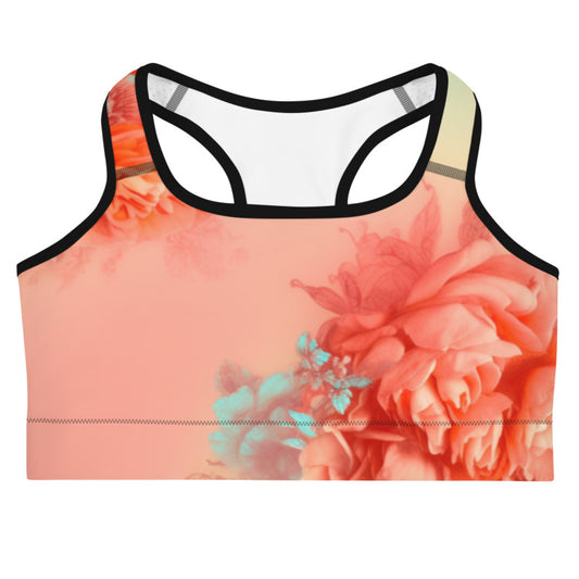 Sports Bra: Spring Queen Coral Collection in Grace