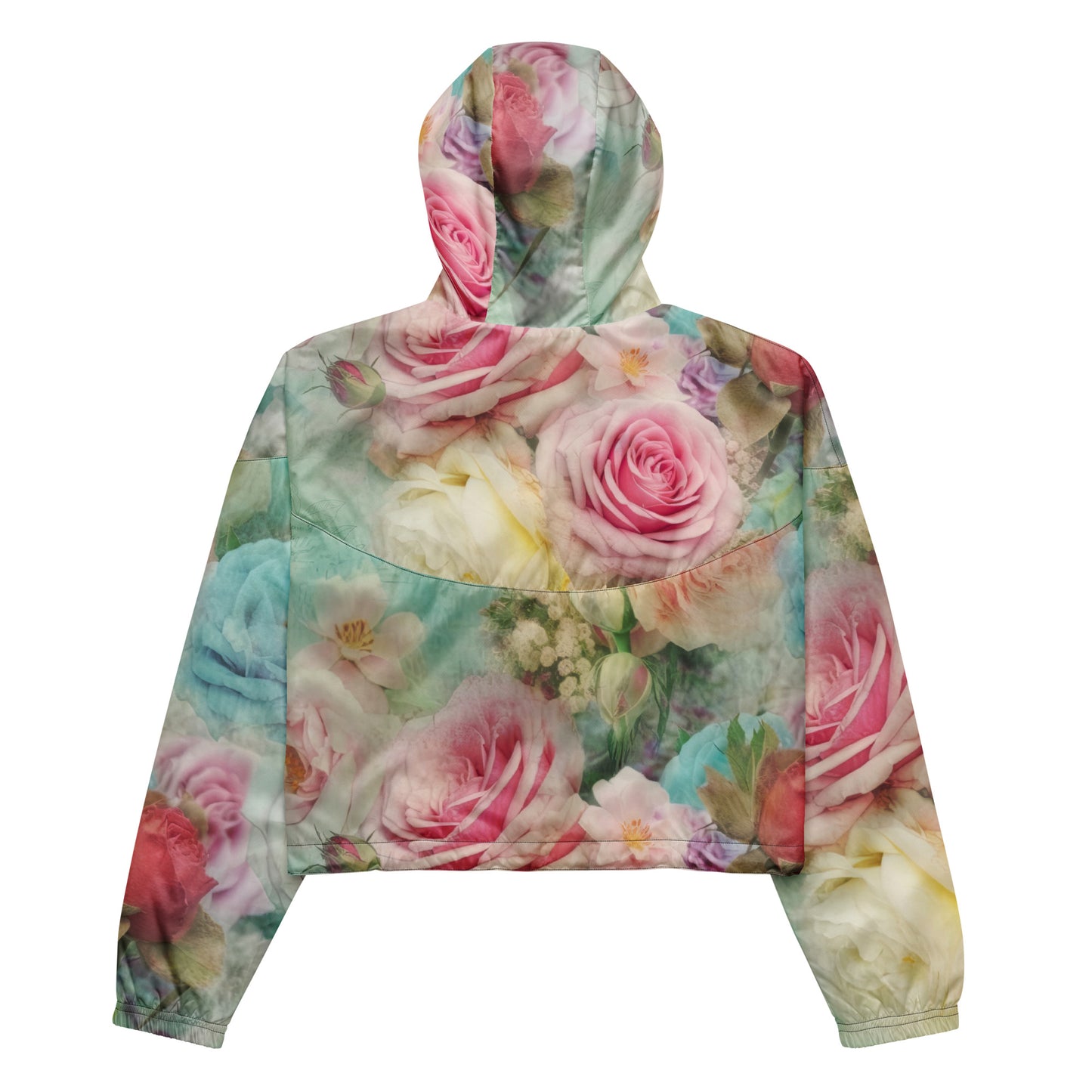 Women’s Cropped Windbreaker: Dreamy Roses Collection in Eloise