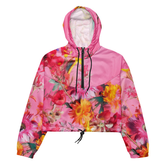 Women’s Cropped Windbreaker: Spring Queen Pink Collection in Stella