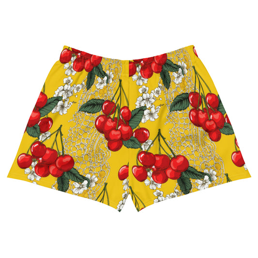 Women’s Athletic Shorts: Fruity Collection Cherries