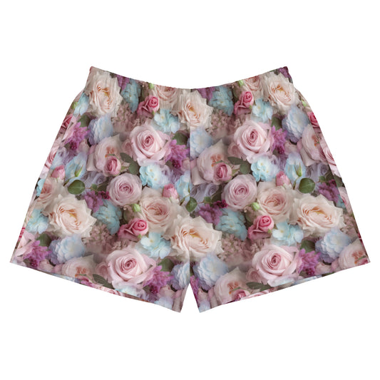 Women’s Athletic Shorts: Dreamy Roses Collection in Edith