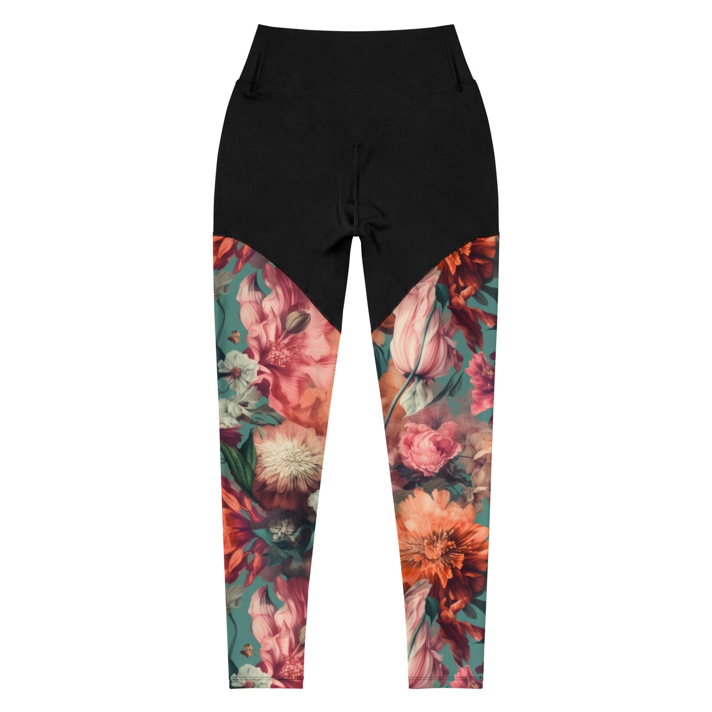 Sports Leggings: Spring Queen Coral Collection in Glenda