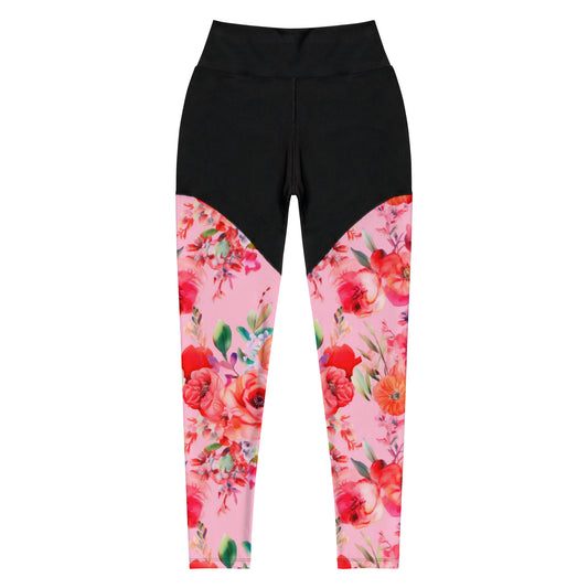 Sports Leggings: Spring Queen Pink Collection in Suzannah