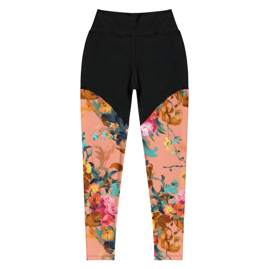 Sports Leggings: Spring Queen Coral Collection in Ginger