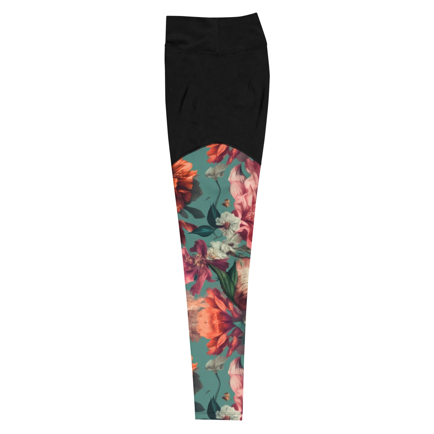 Sports Leggings: Spring Queen Coral Collection in Glenda