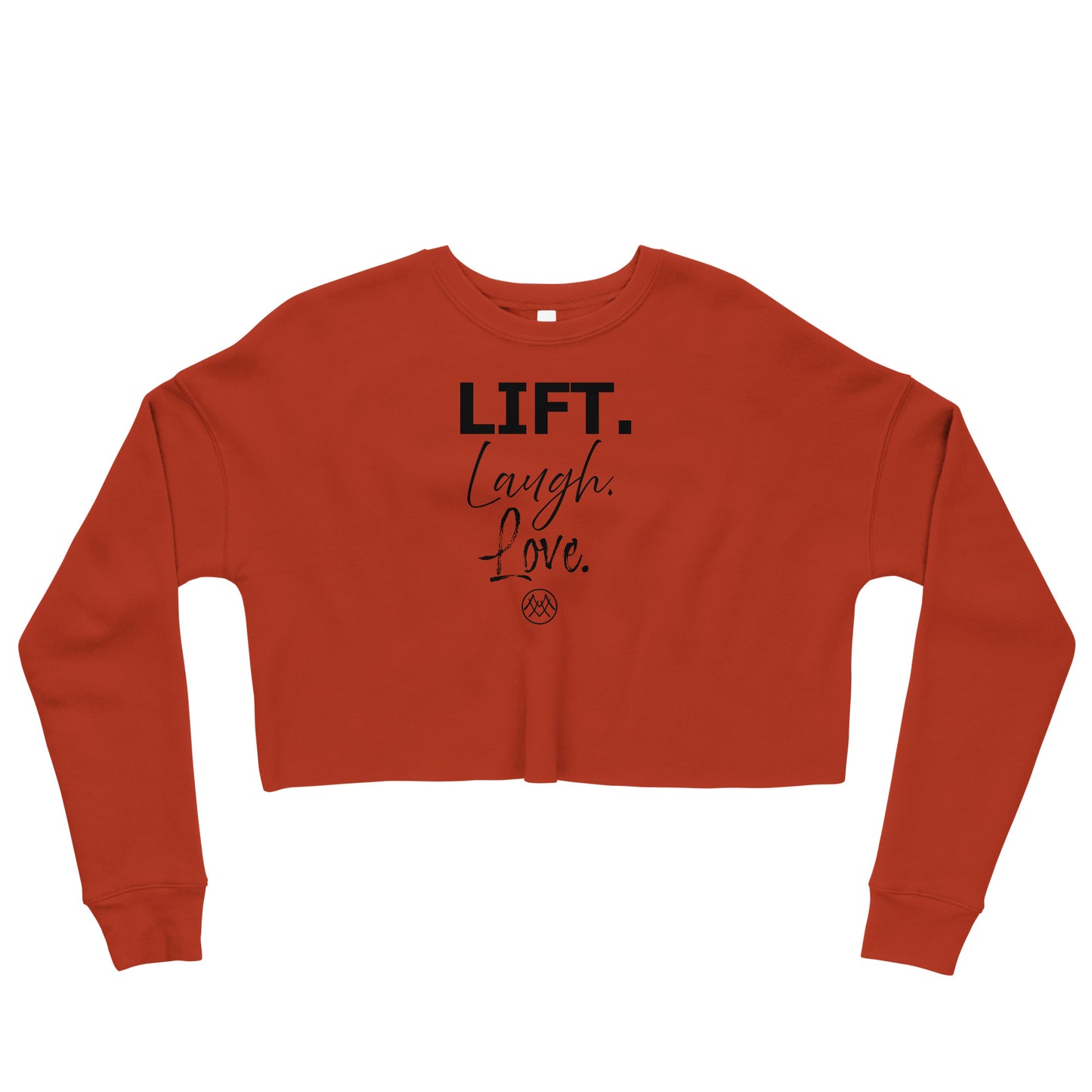 Cropped Sweatshirt: Basics Collection in Lift Laugh Love Black