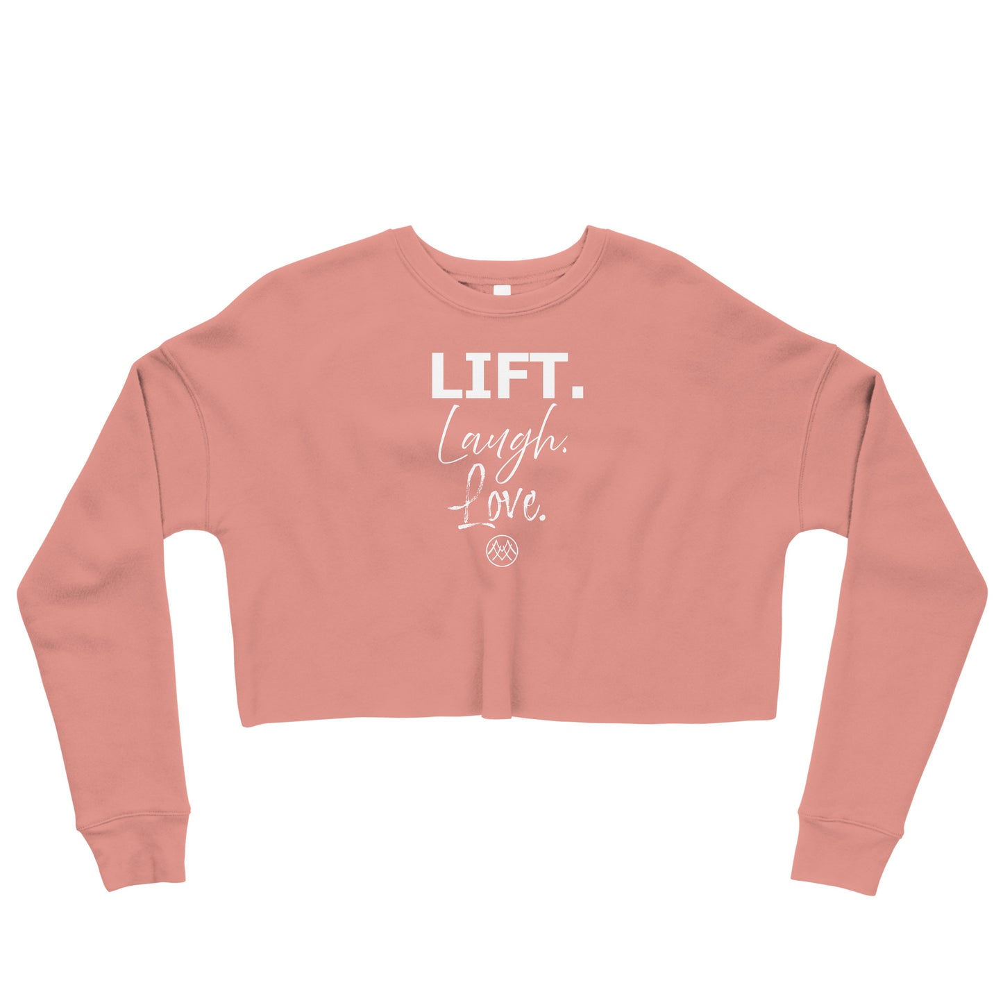 Cropped Sweatshirt: Basics Collection in Lift Laugh Love White