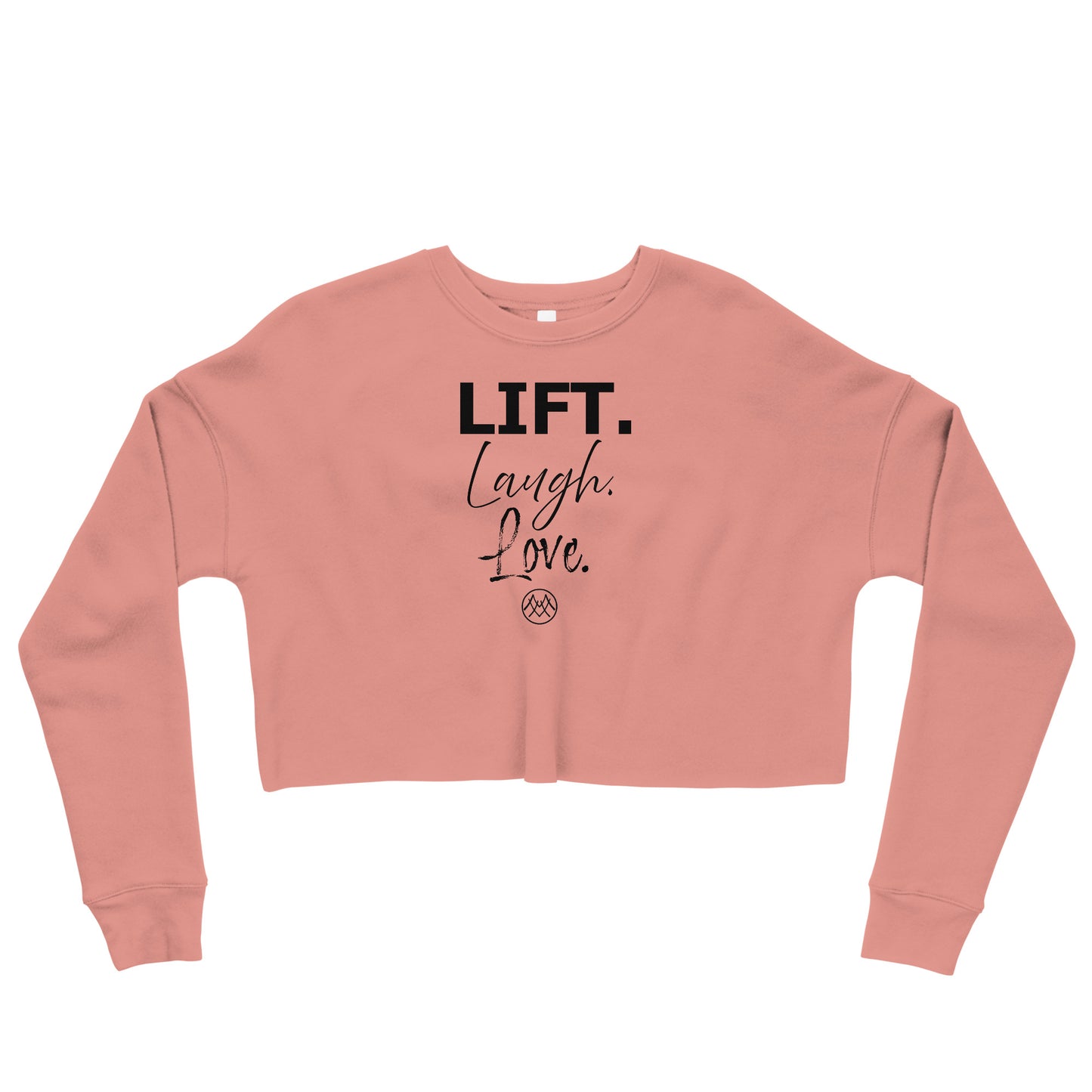 Cropped Sweatshirt: Basics Collection in Lift Laugh Love Black