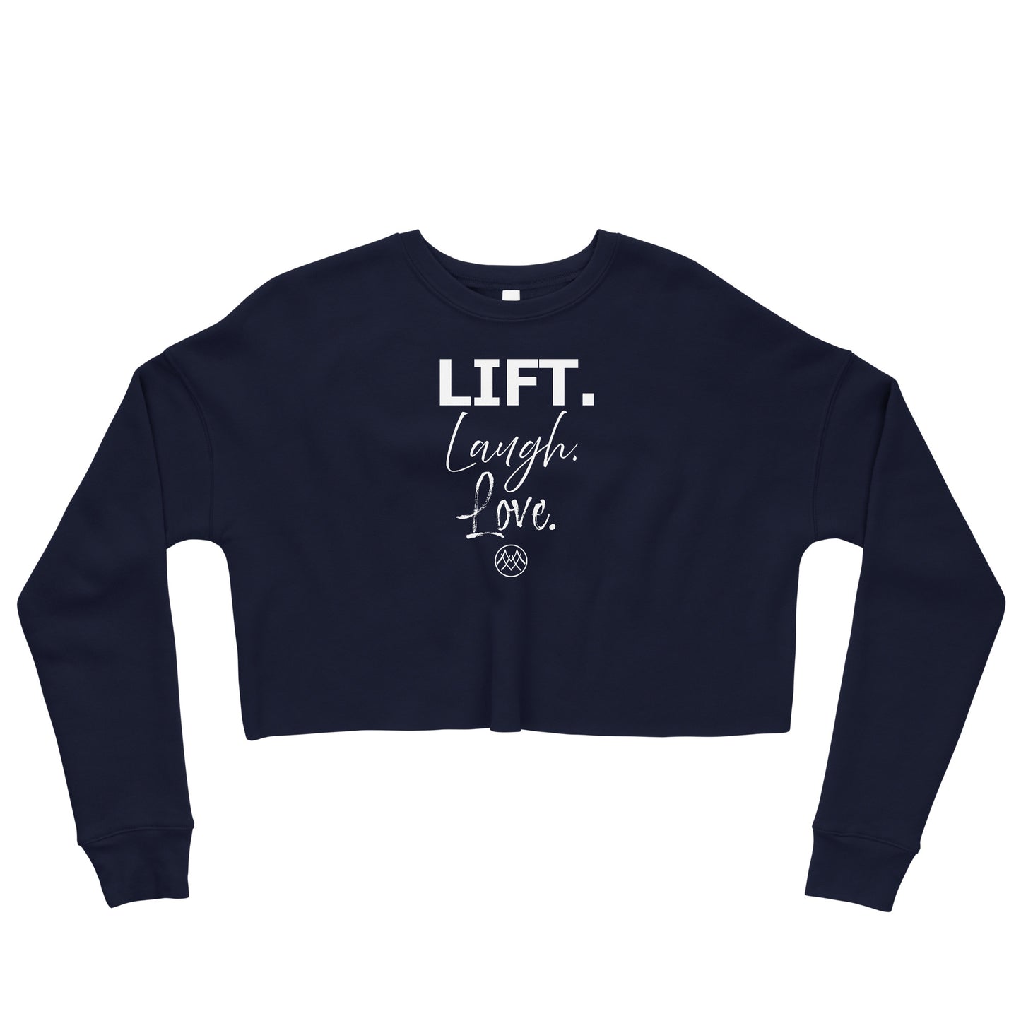 Cropped Sweatshirt: Basics Collection in Lift Laugh Love White