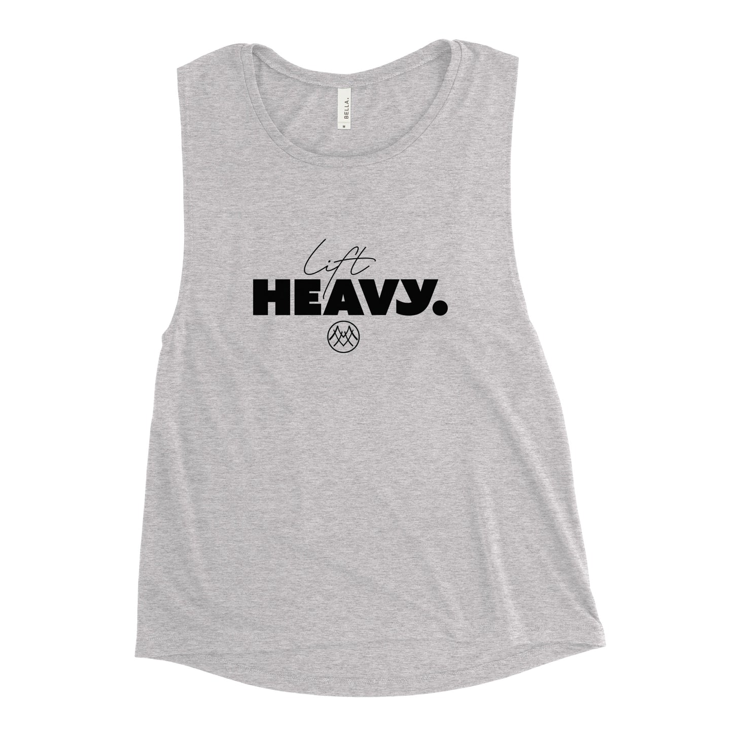 Ladies’ Muscle Tank: Basics Collection in Lift Heavy Black