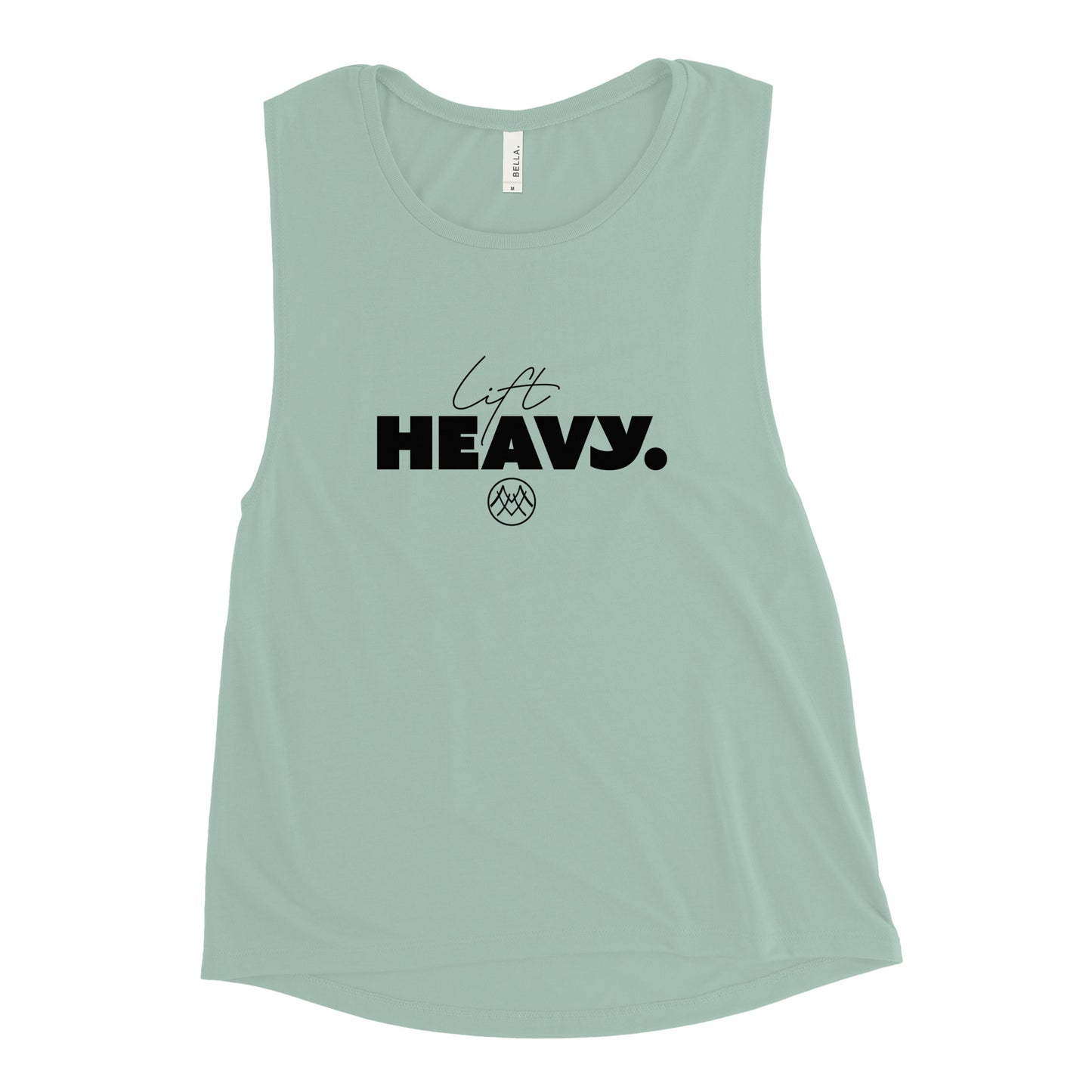 Ladies’ Muscle Tank: Basics Collection in Lift Heavy Black