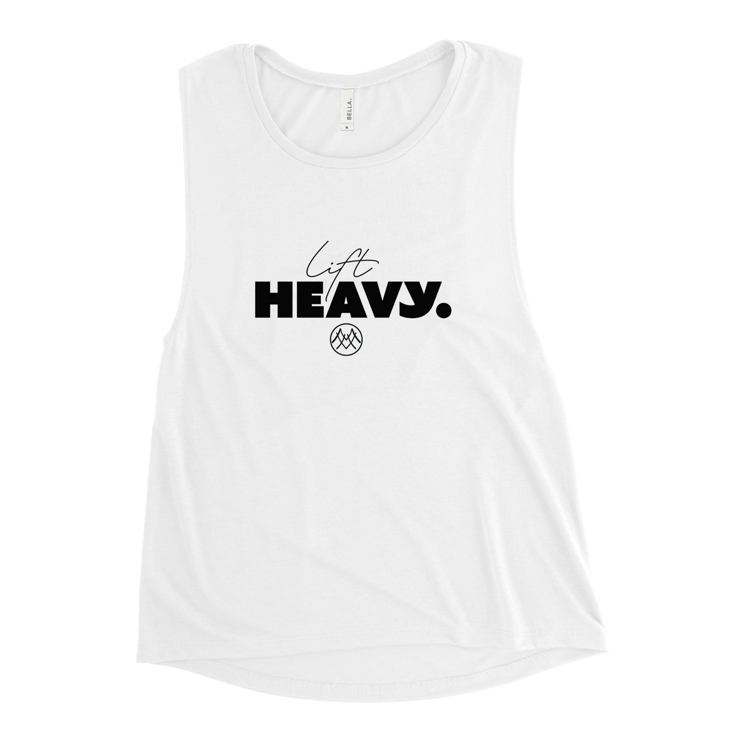 Ladies’ Muscle Tank: Basics Collection in Lift Heavy Black