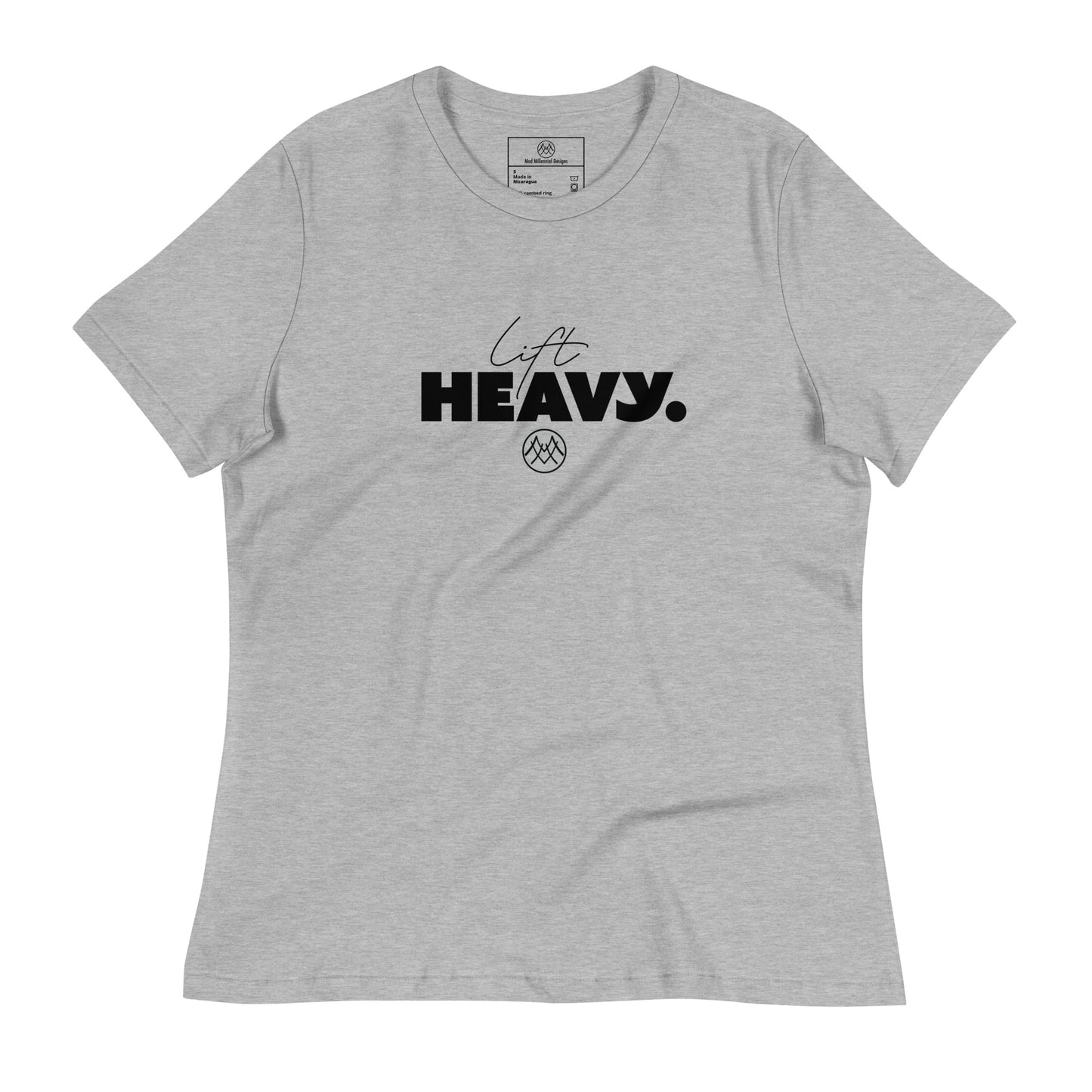 Women's Relaxed T-Shirt: Basics Collection in Lift Heavy Black