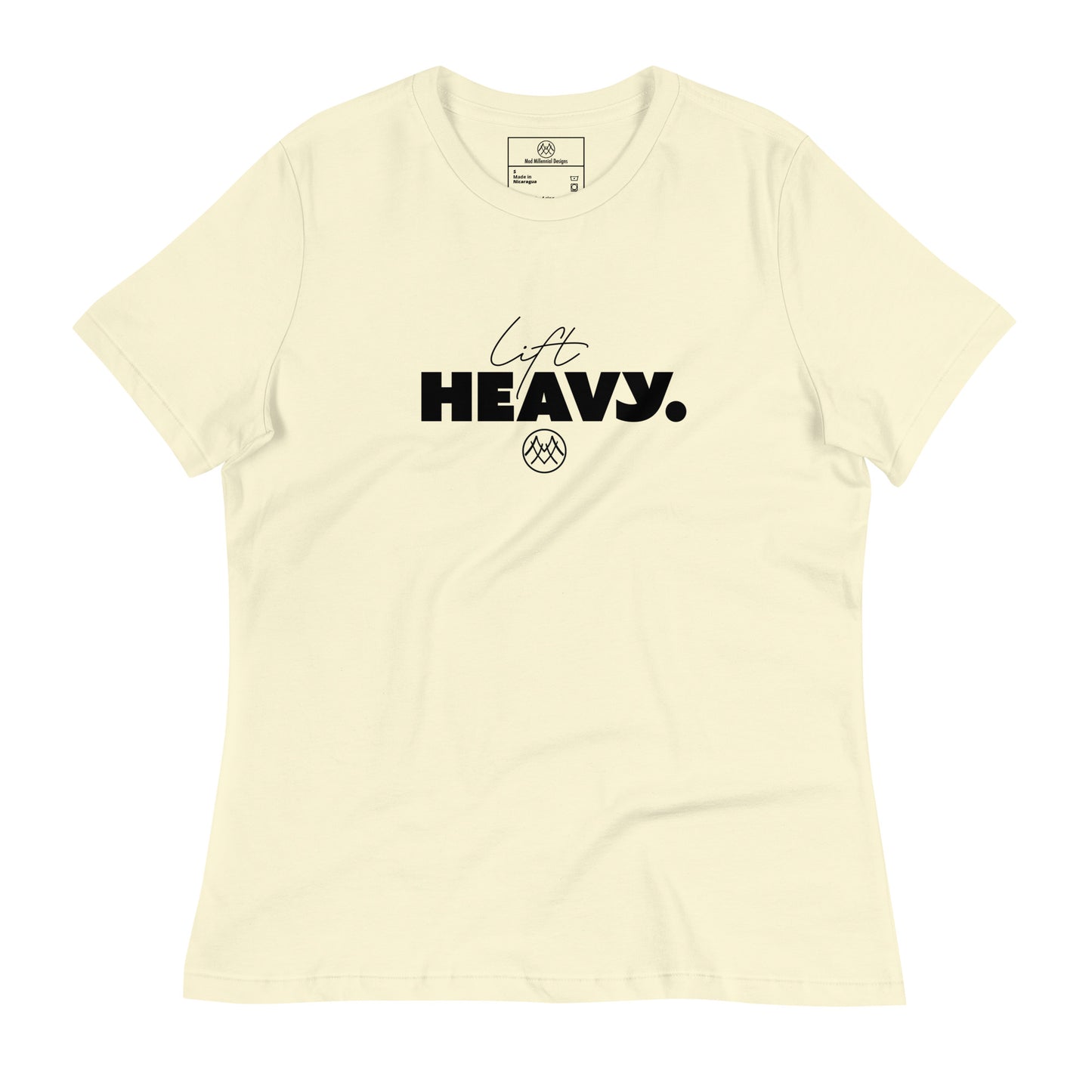 Women's Relaxed T-Shirt: Basics Collection in Lift Heavy Black