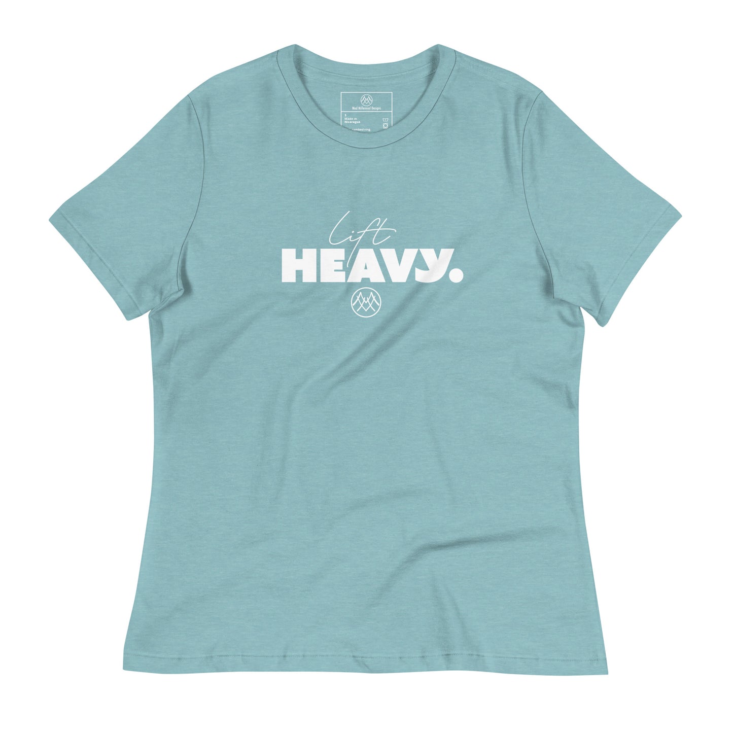 Women's Relaxed T-Shirt: Basics Collection in Lift Heavy White