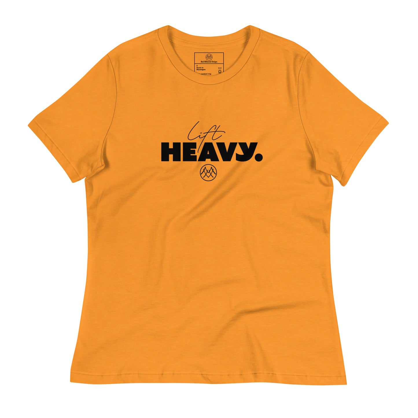 Women's Relaxed T-Shirt: Basics Collection in Lift Heavy Black