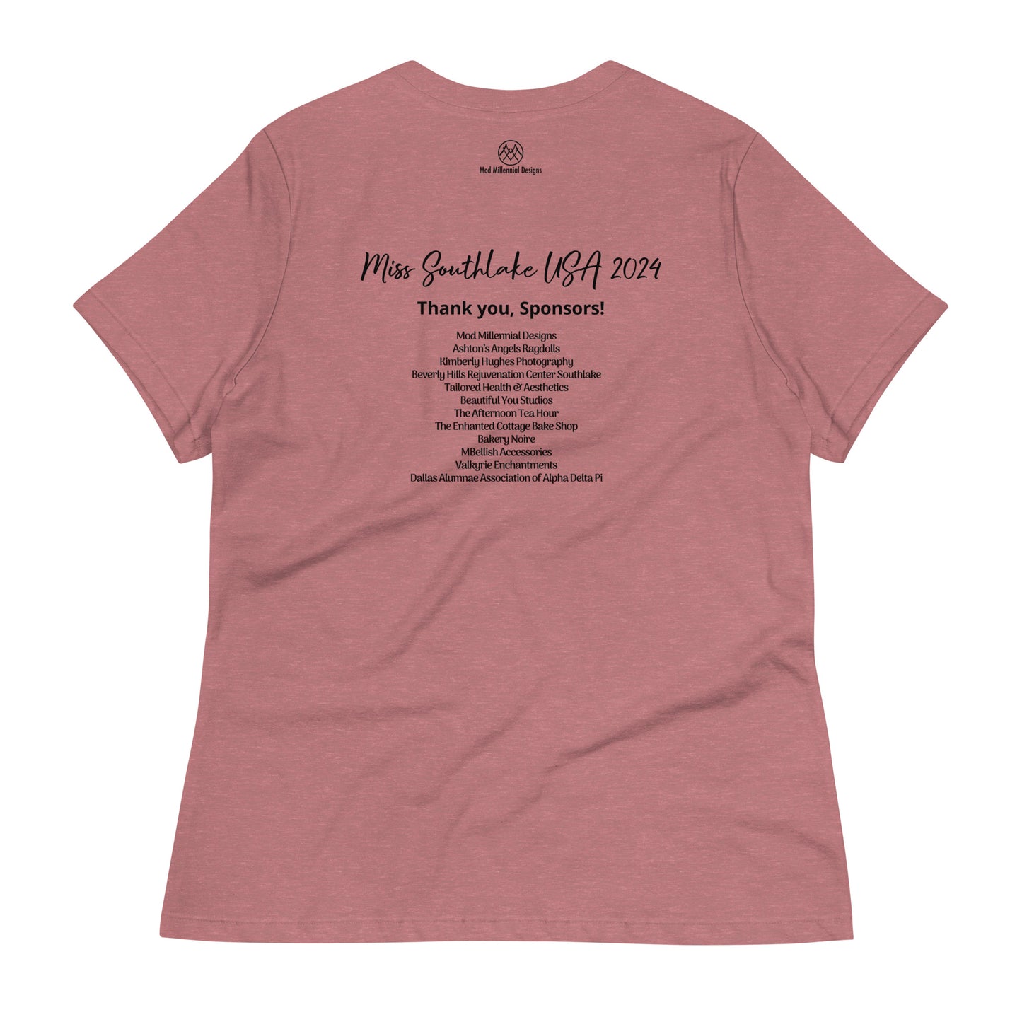 Women's Relaxed T-Shirt: Basics Collection - Miss Southlake USA 2024