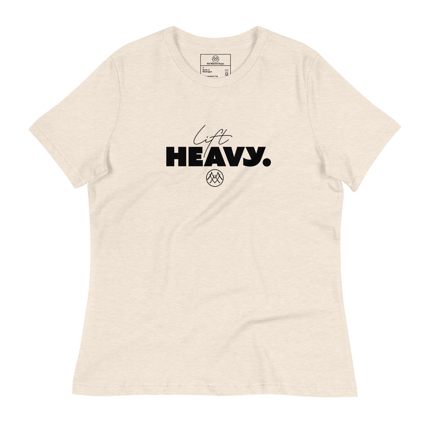 Women's Relaxed T-Shirt: Basics Collection in Lift Heavy Black