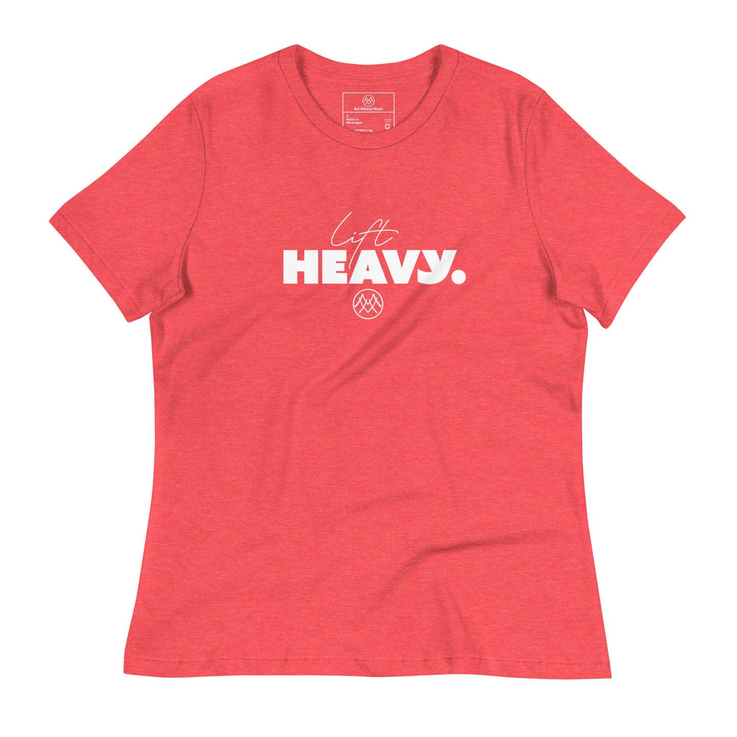 Women's Relaxed T-Shirt: Basics Collection in Lift Heavy White