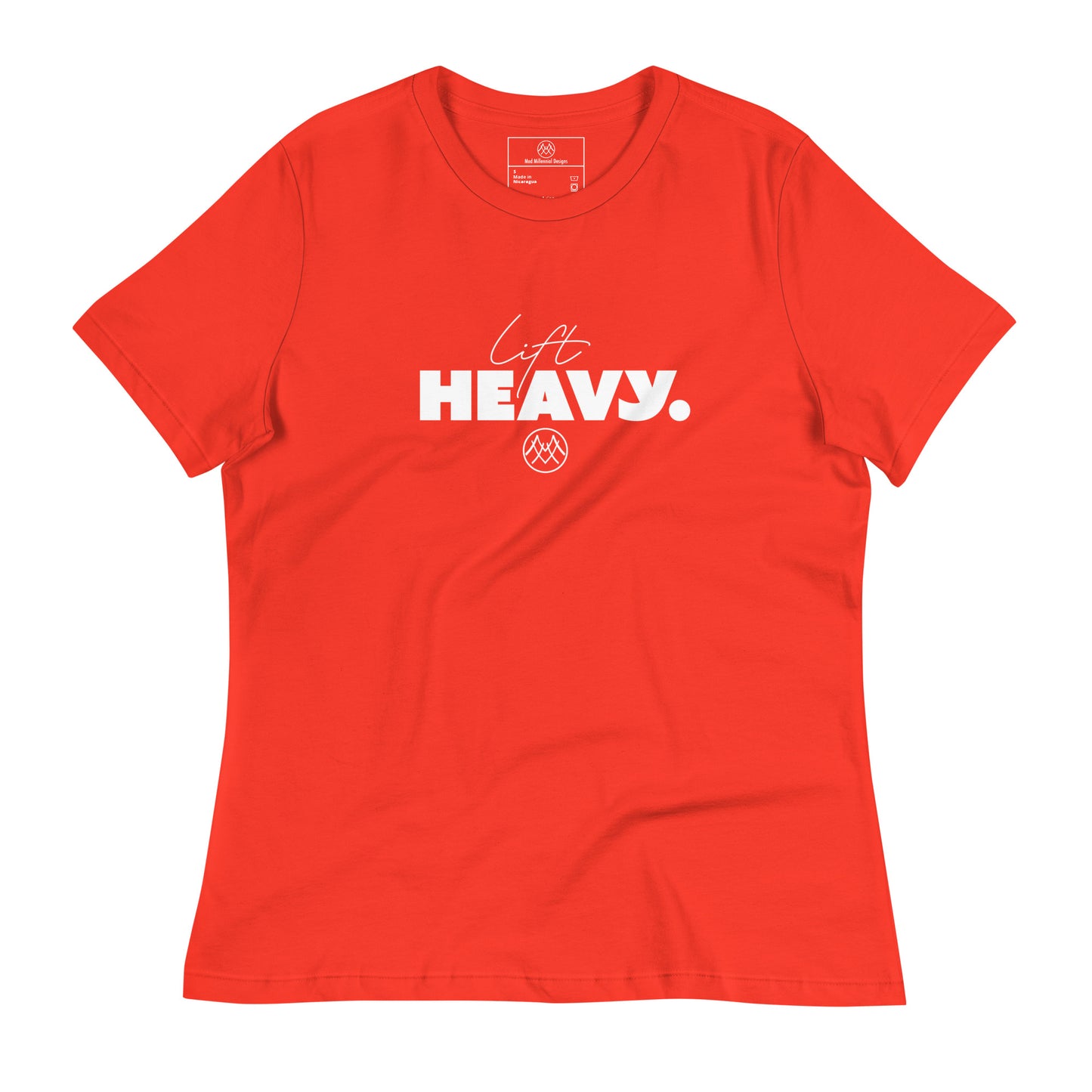 Women's Relaxed T-Shirt: Basics Collection in Lift Heavy White