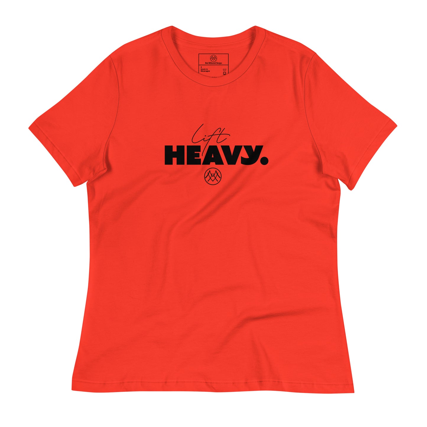 Women's Relaxed T-Shirt: Basics Collection in Lift Heavy Black