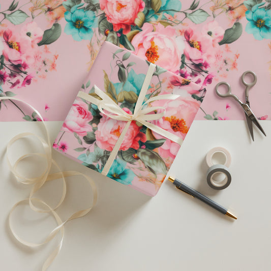 Gift Wrapping Paper Sheets: Spring Queen Pink Collection in Sophia